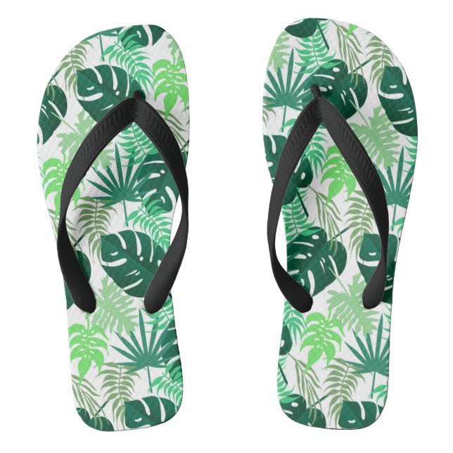 Tropische Schweizer Pflanze (Blätter) Flip Flops (Fußbett)
