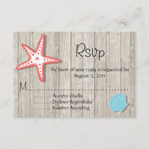 Tropische Seashell-Hochzeit UAWG-Karten RSVP Karte