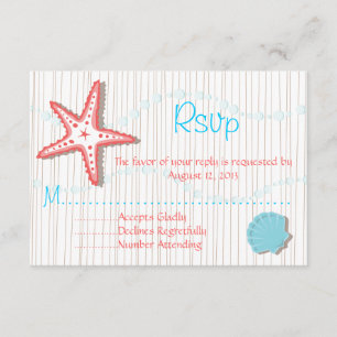 Tropische Seashell-Hochzeit UAWG-Karten RSVP Karte