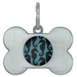 Tropische Seepferd-Silhouetten - schwarzes Blau Tiermarke