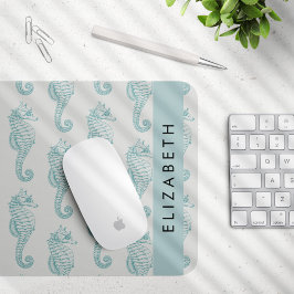 Tropische Seepferde, Seepferd Muster, Ihr Name Mousepad