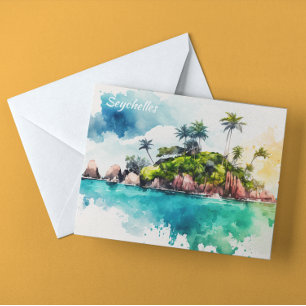 Tropische Seychellen-Inseln Malerei Postkarte