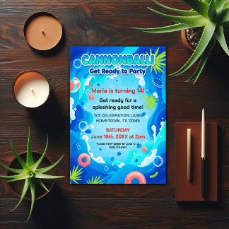 Tropische Sommer-Geburtstags-Poolparty Einladung