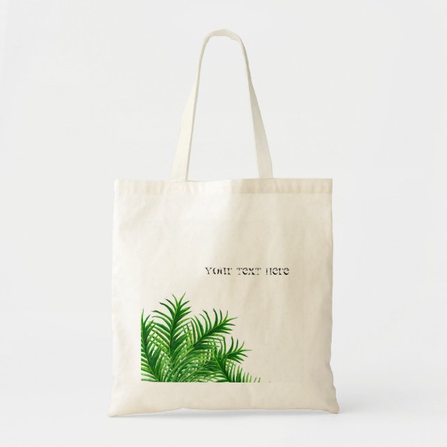 Tropische Sommer-Palme-Blatt-Strand-Taschen-Tasche Tragetasche (Vorne)