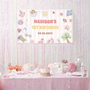 Tropische Sommer-Strand-Geburtstagsfeier Banner