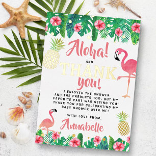 Tropische Sommer-Strand-Luau-Baby-Shower-Vielen-Da Folieneinladung