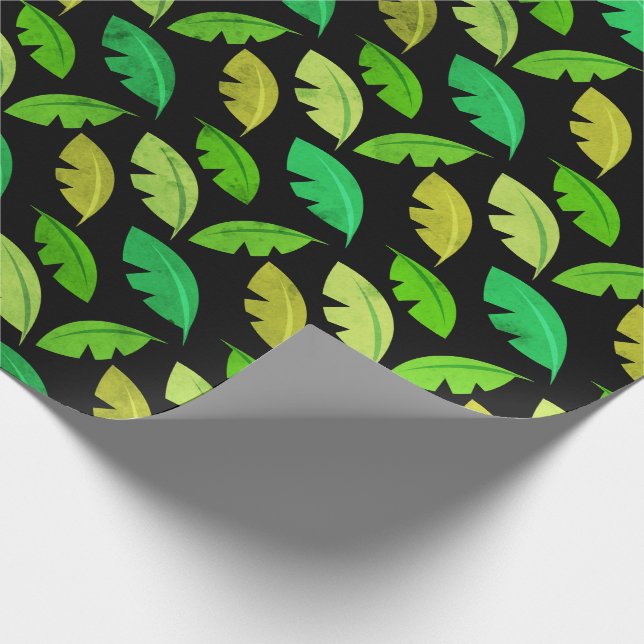 Tropische Sommerhitze Bananenbaum schwarzer Smarag Geschenkpapier