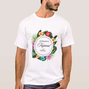 Tropische Sommerhitze: Blumenkreislauf-Design T-Shirt