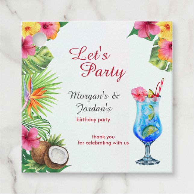 Tropische Sommerpaare Freunde Gemeinsamer Geburtst Geschenkanhänger (Vorderseite)