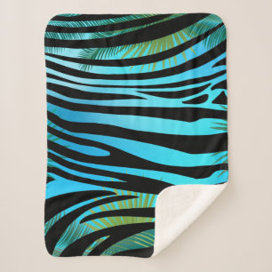 Tropische Sommerpalmblätter u. Zebrastreifen Sherpadecke