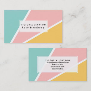 Tropische Sommerpastellfarben pink türkisfarben ge Visitenkarte