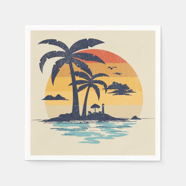 Tropische Sommerszene Serviette (Vorderseite)