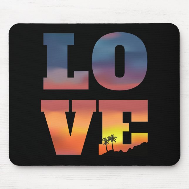 Tropische Sonnenuntergang-Liebe Mousepad (Vorne)