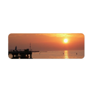 Tropische Sonnenuntergang-Rücksendeadressen-Aufkle