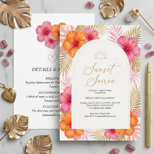 Tropische Sonnenuntergangs-Soiree-Hochzeitsankündi Einladung