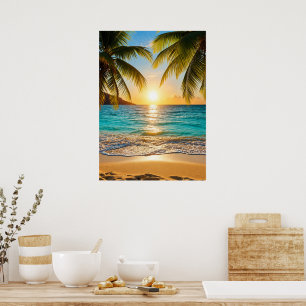 Tropische Sonnenuntergangsserenität Poster