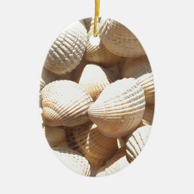 Tropische sonnige exotische Muscheln Keramikornament (Vorne)