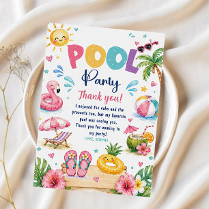 Tropische Splish Splash Poolparty Geburtstag Einladung