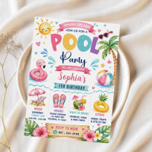 Tropische Splish Splash Poolparty Geburtstag