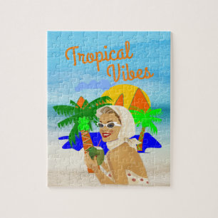 Tropische Stimmung Dame Puzzle