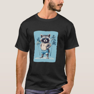 Tropische Stimmung mit diesem Waschbären in Badeho T-Shirt