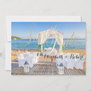 Tropische Strand Arbor Hochzeit  Termin vormerken Save The Date