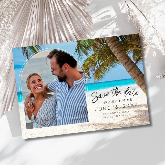 Tropische Strand-Foto-Destination-Hochzeit  Save The Date (Tropical Beach Photo Destination Wedding Save The Date)
