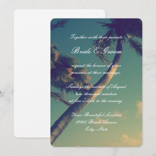 Tropische Strand-Hochzeit in Einladung