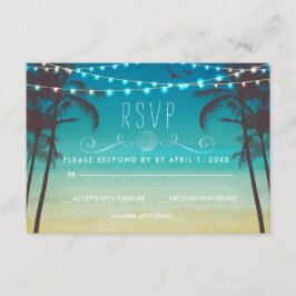 Tropische Strand-Hochzeit UAWG Karten-Palme RSVP Karte