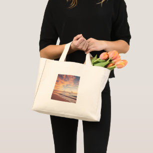 Tropische Strand-Tasche für Sonnenuntergang Mini Stoffbeutel