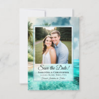 Tropische Strand-Wasserfarben- & Foto-Hochzeit