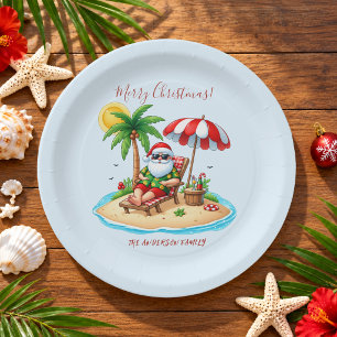 Tropische Strand- & Weihnachtsfeier mit Santa Pappteller