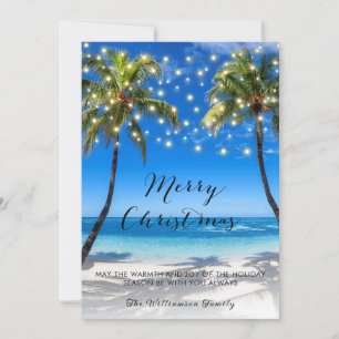 Tropische Strand-Weihnachtskarte an der Küste Feiertagskarte