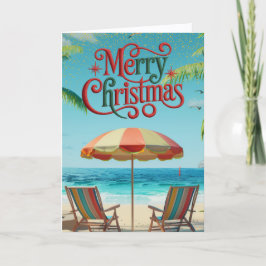 Tropische Strand-Weihnachtskarte Feiertagskarte