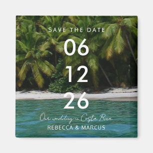 Tropische Strand-Ziel-Hochzeit Save the Date Magnet