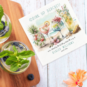 Tropische Strandcocktails Junggesellinnenabschied Serviette