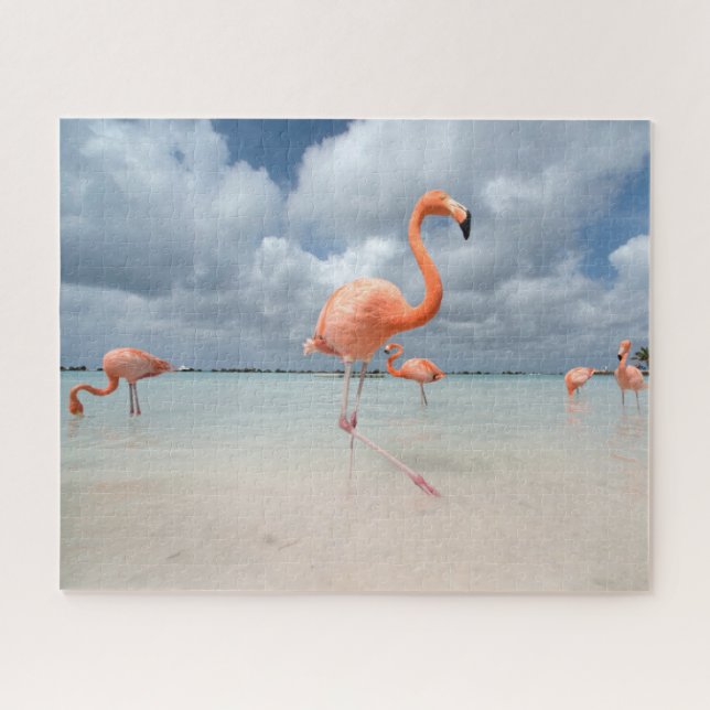 Tropische Strände | Flamingos Beach, Aruba Puzzle (Horizontal)