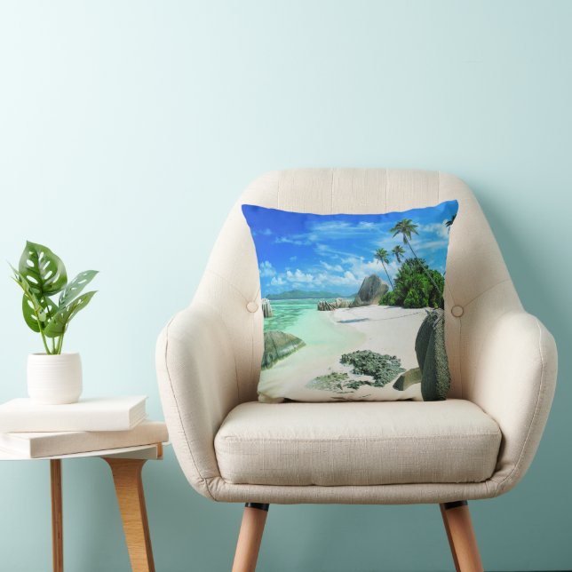 Tropische Strände | Insel La Digue Kissen (Stuhl )