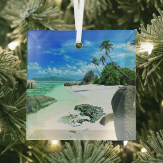 Tropische Strände | Insel La Digue Ornament Aus Glas