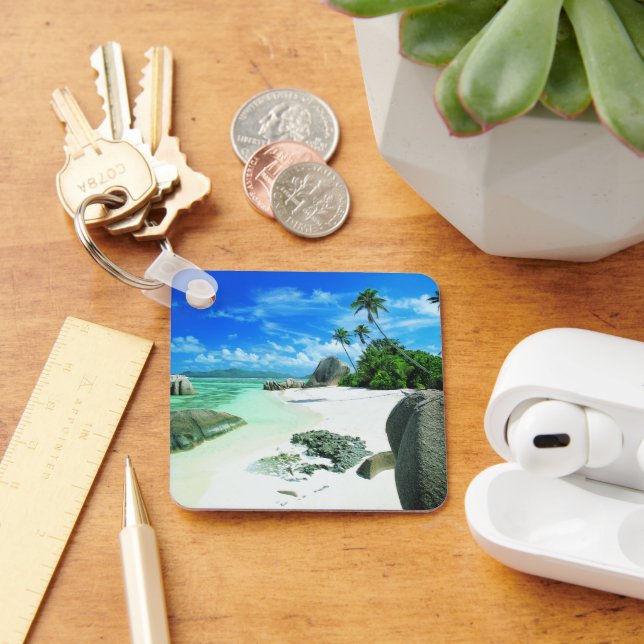 Tropische Strände | Insel La Digue Schlüsselanhänger (Schreibtisch)