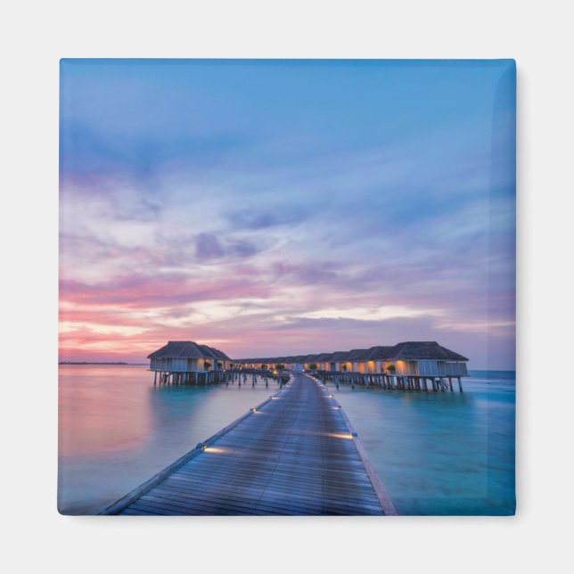 Tropische Strände | Maldives Bungalows Magnet (Vorne)