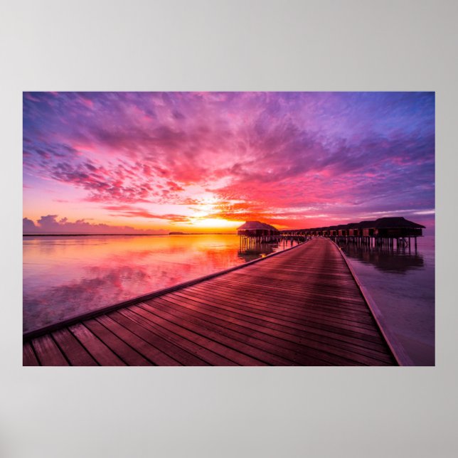 Tropische Strände | Malediven Sunset Poster (Vorne)