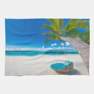 Tropische Strände   Sonnenuntergang in tropischer  Geschirrtuch