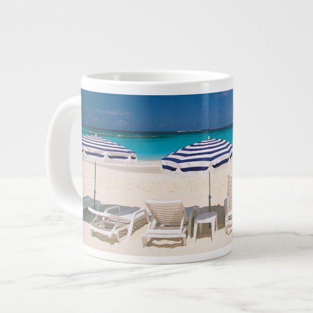 Tropische Strände | Tropischer Strandanguilla Jumbo-Tasse (Vorderseite Links)
