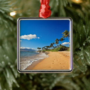 Tropische Strände   Wailea, Maui, Hawaii Ornament Aus Metall