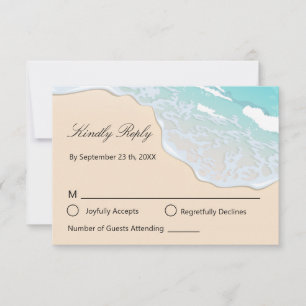 Tropische Strandhochzeit - Benutzerdefinierte Antw RSVP Karte