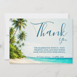 Tropische Strandhochzeit Dankeskarten Dankeskarte