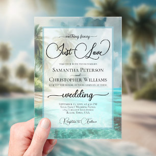 Tropische Strandhochzeit - Nichts Besonderes, nur  Acryleinladungen