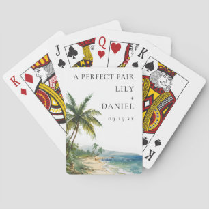 Tropische Strandhochzeit Perfektes Paar Geschenk Spielkarten