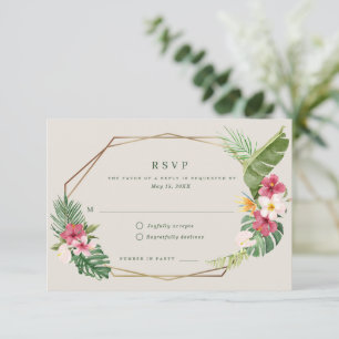 Tropische Strandhochzeit RSVP Karte